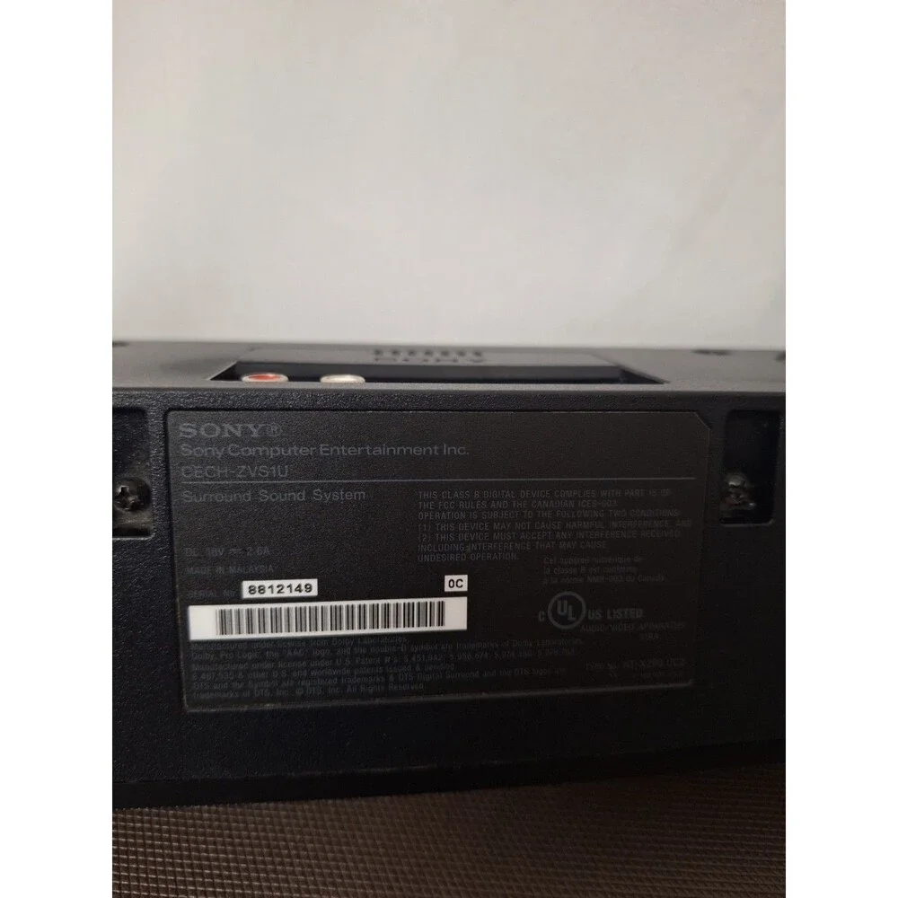 Sony PlayStation 3 PS3 Sound Bar System No Remote CECH-ZUS1U Tested Works